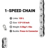 image:imageHimiway KMC Bike Chain 167 Speed Super Rustproof Z1eHX Wide EPT with 1 Pairs Bicycle Magic Buckle Reusable 120 Links 12  18 Inch Silver Gray