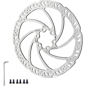 image:imageHimiway Bike Disc Brake Rotor 180MM with 6 pcs bolts and 1 hex wrench Bicycle Disc Brake Rotor Silver for Road Bike Mountain Bike MTB BMX Stainless Steel Bicycle Rotor