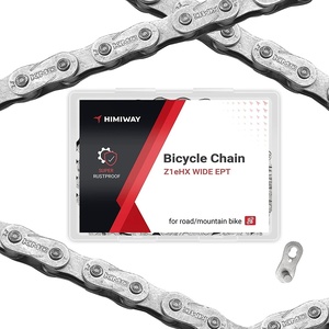 image:imageHimiway KMC Bike Chain 167 Speed Super Rustproof Z1eHX Wide EPT with 1 Pairs Bicycle Magic Buckle Reusable 120 Links 12  18 Inch Silver Gray