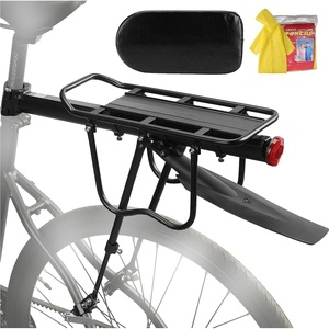 image:imageHimiway Rear Bike Rack with Rear Seat Cushion Bicycle Cargo Rack with Fender Detachable Reflectors Adjustable Bicycle Carrier Aluminum Alloy Bike Luggage Rack