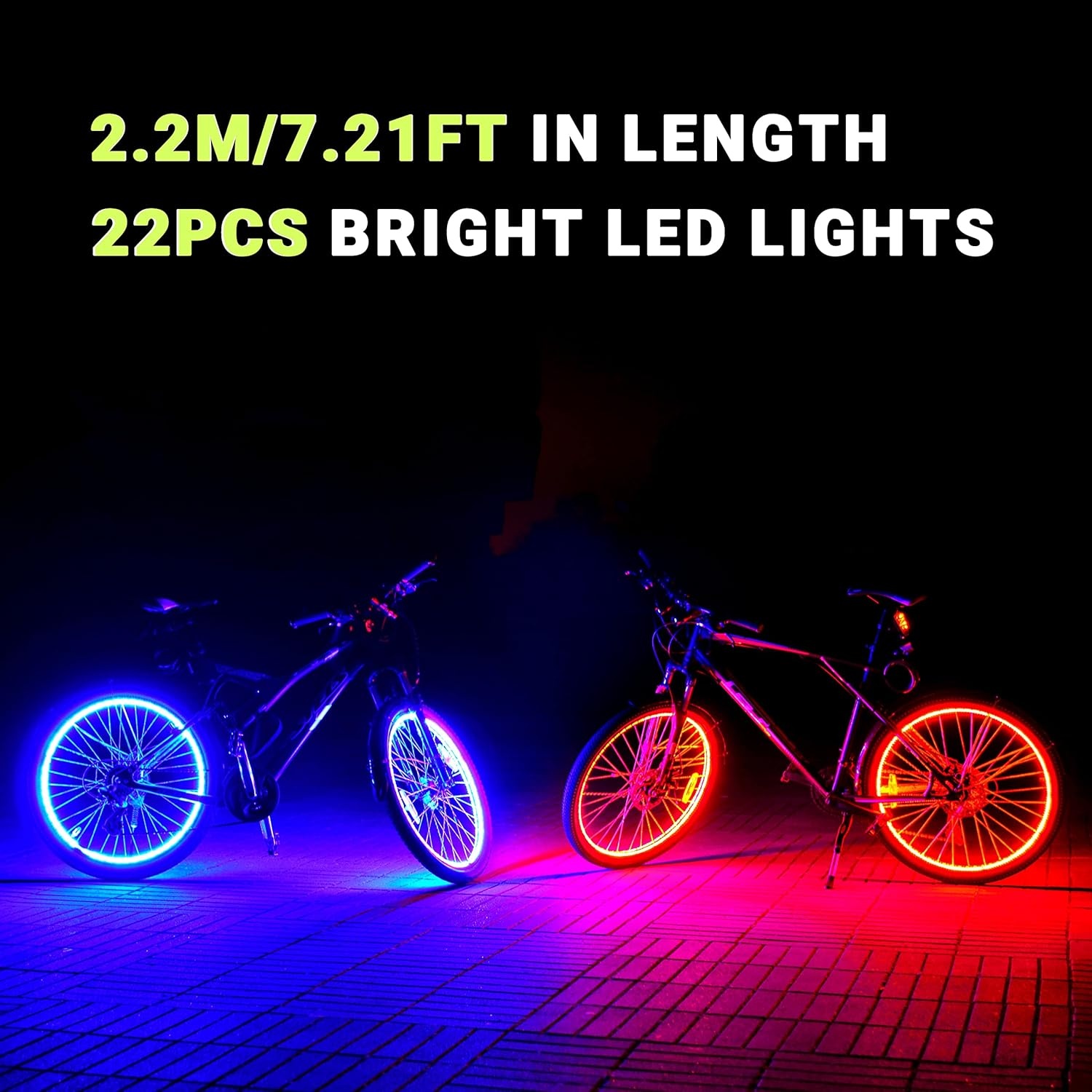 image:imageHimiway Colorful LED Bike Wheel Lights USB Charging 2tire Pack Bicycle Spoke Lights Super Waterproof Bike Lights for Wheels Ultra Bright Cycling Decoration Safety Warning Light for Kids Adults