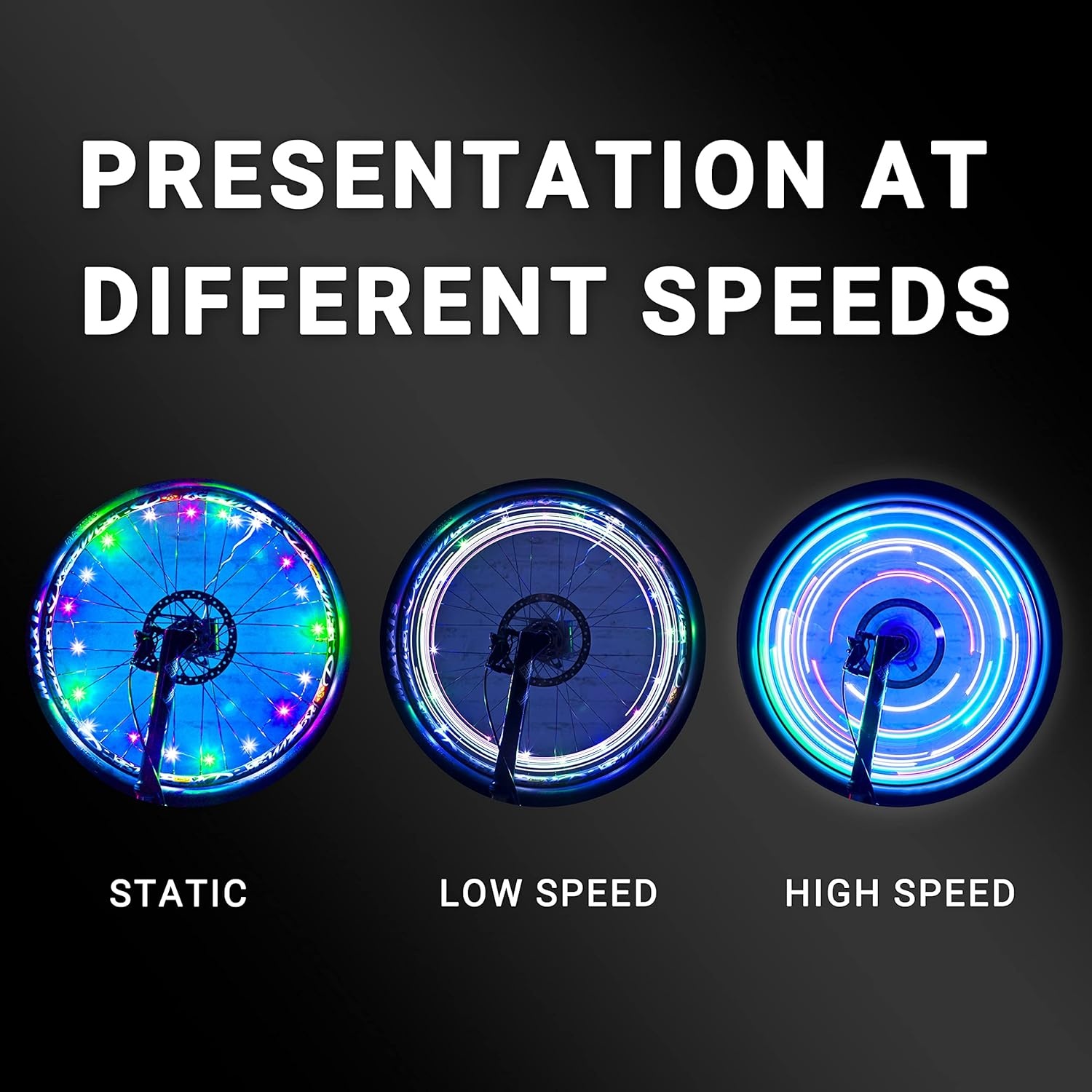 image:imageHimiway Colorful LED Bike Wheel Lights USB Charging 2tire Pack Bicycle Spoke Lights Super Waterproof Bike Lights for Wheels Ultra Bright Cycling Decoration Safety Warning Light for Kids Adults
