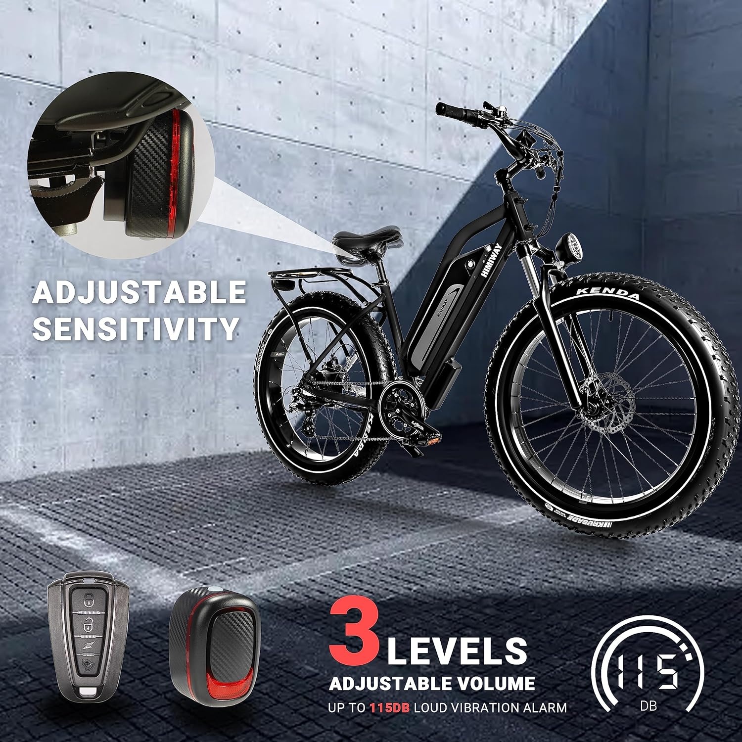image:imageHimiway LED Bike Taillight Light Bike Light with Turn SignalsRemote Control  TaillightColorful  Taillight with Brake SensorTaillight with Alarm Horn Bicycle Light Waterproof USB Rechargeable