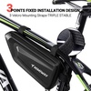 image:imageHimiway Bike Frame Bag EVA Hard Shell Bike Rack Bag IP65 Waterproof Bicycle Frame Bag Carbon Pattern PU Top Tube Bike Bag with Logo Reflective Strips Bike Bags Frame Large Capacity Fit Most Bike Frame