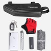 image:imageHimiway Bike Frame Bag EVA Hard Shell Bike Rack Bag IP65 Waterproof Bicycle Frame Bag Carbon Pattern PU Top Tube Bike Bag with Logo Reflective Strips Bike Bags Frame Large Capacity Fit Most Bike Frame