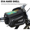 image:imageHimiway Bike Phone Mount Bag Waterproof Bicycle Phone Front Frame Bag EVA Hard Shell Bike Frame Bag Top Tube Bag Carbon Pattern PU Bicycle Phone Holder Compatible Phone under 9 Fit Most Bike Frame