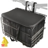 image:imageHimiway Folding Bike Basket  Front amp Rear Hanging Cargo Storage Basket Quick Release Mental Storage Rack for Bike Handlebar amp Rear Rack Max Load 66 lbs 11 lbs Waterproof amp AntiRustFront Basket With Storage Bag