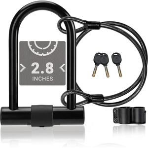 image:imageHimiway AntiTheft U Lock with 14mm Heavy Duty Security Shackle 115cm Steel Cable and Sturdy Mounting Bracket for Road amp Mountain Bikes