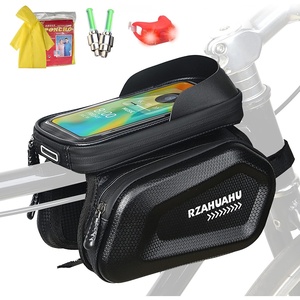 image:imageHimiway Bike Phone Mount Bag Waterproof Bicycle Phone Front Frame Bag EVA Hard Shell Bike Frame Bag Top Tube Bag Carbon Pattern PU Bicycle Phone Holder Compatible Phone under 9 Fit Most Bike Frame