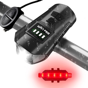 image:imageHimiway LED Bike Lights with Display and Horn Bright 500100 Lumens Bike Headlight and Taillight 44 Light Modes Bicycle Lights IPX5 Waterproof Front and Rear Light USB Rechargeable Fits All Bikes