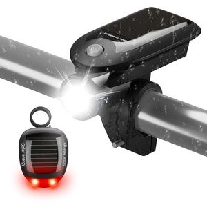 image:imageHimiway Solar Bike Lights For Night Riding Ultra Bright USB Rechargeable Powerful Bicycle Headlight and Taillight 43 Light Modes Solar Bicycle Light IPX5 Waterproof Front and Rear Light For All Bikes