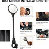 image:imageHimiway Bike Mirror 2Pack Quick Release Bicycle Rear View Handlebar Mirrors Wide Angle Acrylic Convex Safety Adjustable Bike Mirrors for MountainKidsEbike