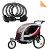 image:imageHimiway Bike Trailer amp Bike Cable Lock Upgrade Foldable Bike Cargo Trailer for Kids with 16 Wheels amp 155 lbs Max Load Bike Trailer Storage