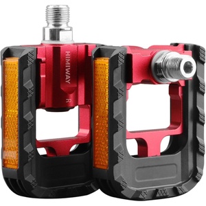 image:imageHimiway Folding Bike Pedals with Reflective Strips Aluminum Alloy Bicycle Foldable Pedals 916 inch NonSlip Wide Platform Cycling Pedals for Folding BMX MTB Road BikeRed