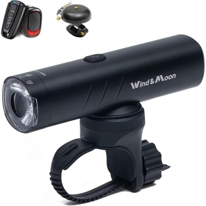 image:imageHimiway LED Bike Light Set Battery Indicator  Horn Speedometer  HornUpgraded Bike Headlight 400lm800lm1500lm for Night Riding Bike Headlight and Taillight IPX6 Waterproof USB Rechargeable