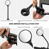 image:imageHimiway Bike Mirror 1Pack Bicycle Rear View Handlebar Mirrors Wide Angle Acrylic Convex Safety Adjustable Rotatable Scratch Resistant Shockproof Bike Mirrors for MountainKidsEbike Bikes 2 Pack