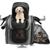 image:imageHimiway Foldable Dog Bike Basket Expandable Dog Basket for Bike Reflective Dog Bike Carrier Padded Shoulder Strap Pet Carrier Backpack with 4 Open Doors 4 Mesh Windows for 18Lbs Small Medium DogsCats
