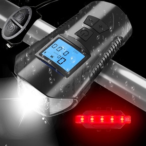 image:imageHimiway LED Bike Lights with Display and Loud Horn for Night Riding Bright Bike Headlight and Taillight 44 Light Modes Bicycle Lights Bike Speedometer IPX5 Waterproof USB Rechargeable Fits All Bikes