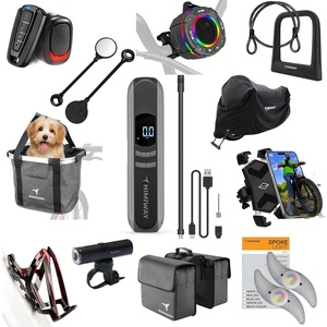 image:imageHimiway 12 in 1 Bicycle Accessories Gift Pack Include Bike LockBagPhone HolderSpeakerWater Bottle HolderPumpHeadlightTaillight with AlarmCoverBasketSpoke LightMirrorsBike Pack Accessories 03