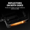 image:imageHimiway Folding Bike Pedals with Reflective Strips Aluminum Alloy Bicycle Foldable Pedals 916 inch NonSlip Wide Platform Cycling Pedals for Folding BMX MTB Road BikeDark Black