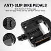 image:imageHimiway Folding Bike Pedals with Reflective Strips Aluminum Alloy Bicycle Foldable Pedals 916 inch NonSlip Wide Platform Cycling Pedals for Folding BMX MTB Road BikeDark Black