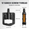 image:imageHimiway Folding Bike Pedals with Reflective Strips Aluminum Alloy Bicycle Foldable Pedals 916 inch NonSlip Wide Platform Cycling Pedals for Folding BMX MTB Road BikeDark Black