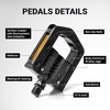 image:imageHimiway Folding Bike Pedals with Reflective Strips Aluminum Alloy Bicycle Foldable Pedals 916 inch NonSlip Wide Platform Cycling Pedals for Folding BMX MTB Road BikeDark Black