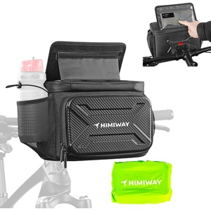 image:imageHimiway Multifunctional Bike Handlebar Bag with Foldable TPU Phone Holder 6080 amp 2 Bottle Mesh Bags IP65 Waterproof Bike Front Handlebar Bag Large Capacity 5 L Bike Bag with Quick Release Design
